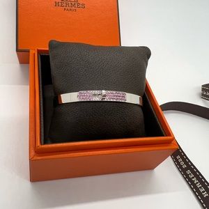 RARE Special Order Hermès 18K White Gold with Rhodolite Kelly Bracelet Size SH